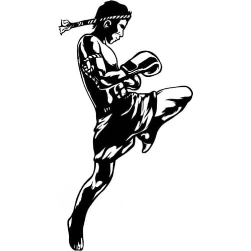 Interesting Boxing Martial Arts Sports Silhouette Vinyl Car Sticker Cover Scratches Waterproof Window Windshield Accessories