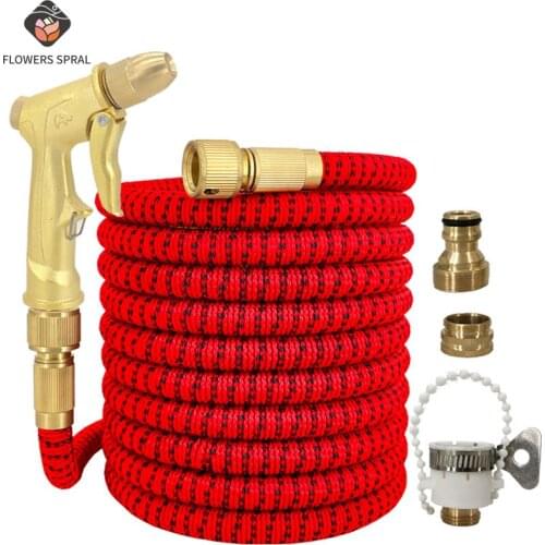 Wear-Resistant Garden Hose Telescopic Magic Garden Watering Hose High Pressure Washer Water Gun Nozzle Vegetable Garden Watering