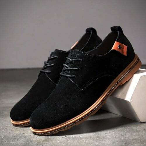 Classic Business Suede Shoes Men Vintage Lace-up Fashion Formal Footwear Male Casual Leather Oxford High Quality Platform Shoes