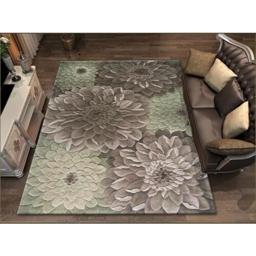 Europe 100% Wool Floral carpet European Style Fashion Floral Modern Pattern Absorbent Non-slip Modern Carpet for Living room