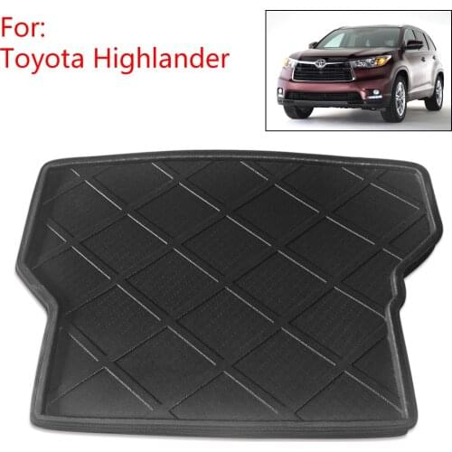 X Autohaux PE+EVA foam plastic Black Rear Trunk Tray Boot Liner Cargo Floor Mat Cover for Toyota Highlander 2007 TO 2015