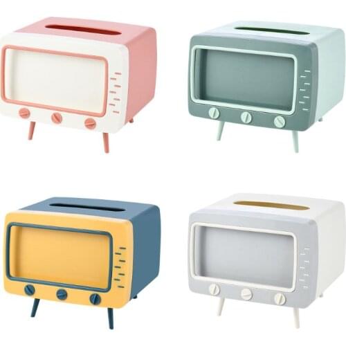Creative TV Tissue Box Dispenser Storage Napkin Case with Mobile Phone Holder M68E