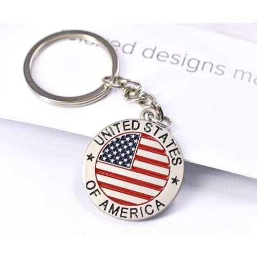 Creative National Flag Letter Key Ring Zinc Alloy Keychain Car Pendant Gift Keyring Jewelry Bag Decoration Patriotic Souvenirs