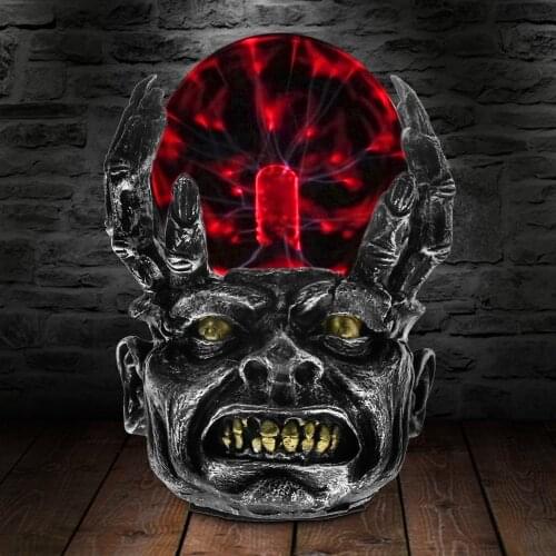 Claw Holding Skull Plasma Ball Lamp Magic Creative Lighting Resin Handicrafts Skull Statue Holiday Decoration Gifts