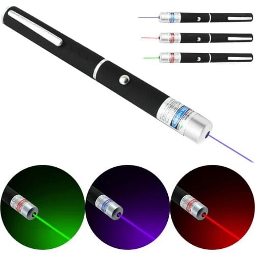 Green Blue Purple Red Laser Pointer Pen Great Powerful Stylus Beam Light 5mW Professional High Power Laser 532nm 650nm 405nm