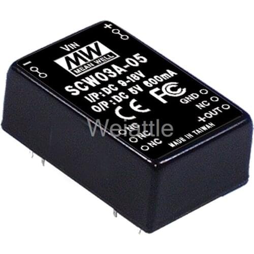 MEAN WELL original SCW03C-05 5V 600mA meanwell SCW03 5V 3W DC-DC Regulated Single Output Converter