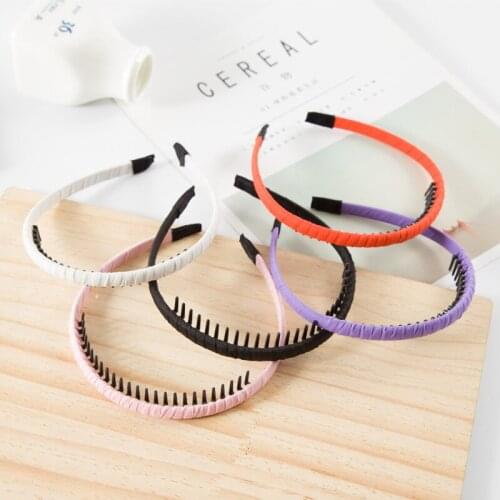 Fashion Women Girls Headdress Solid Cloth Headband Wrap Hair Hoop Bezel With Teeth Female Hairband Hair Accessories Wholesale