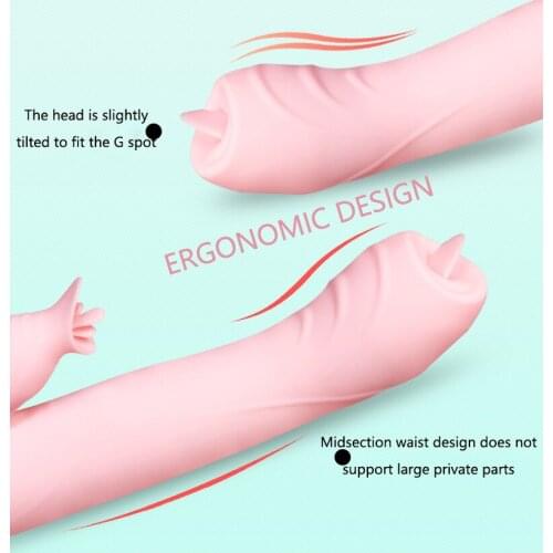 Heating Wand Telescopic Swing G-spot Vibrator Tongue Licking Clitoris Stimulator Rabbit Thrusting Vibrator Sex Toy for Woman