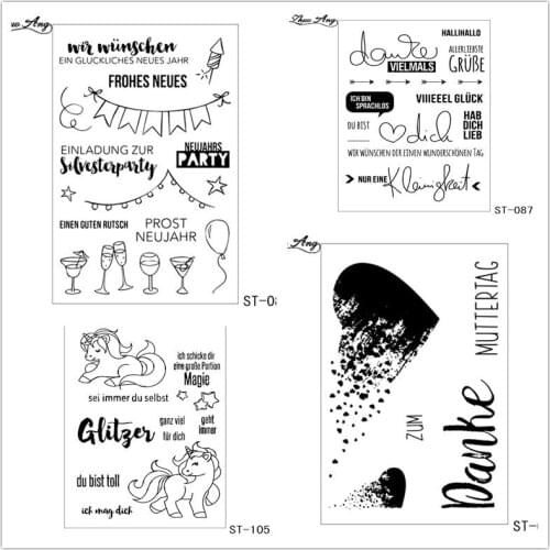 Germany Languages Designs Transparent Clear Stamp for Scrapbooking Rubber Stamp Seal Paper Craft Clear Stamps for Card Making