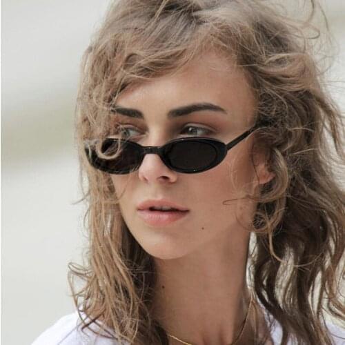 New fashion oval sunglasses female retro nostalgic retro round frame white mens sunglasses female black hip hop transparent gla
