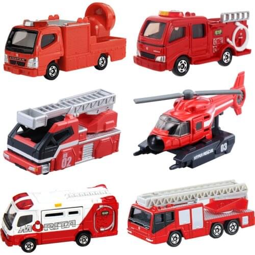 Geniune Tomica Metal Diecast Vehicles Toy Cars Fire Trucks Ladder Chief Car New in Box By Takara Tomy