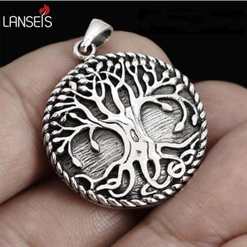 Lanseis 10pc Autism world tree necklace Viking Norge Tree Of Life Pendant-Dragon Soul Jewelry Personalized jewelry birthday gift