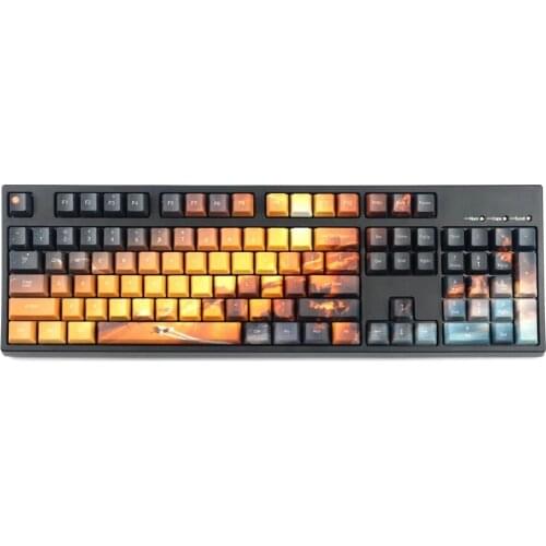 PBT Saturn Keycaps five Faces DYE-Sublimation Mechanical Keyboa Key Cap OEM Profile 110 Keys For MX Switch