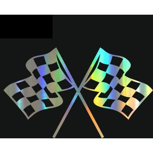 Personalized Checkered Flag Racing Car Sticker Accessories PVC Window Waterproof Motorcycle Decal for JEEP Van Bike Offroad