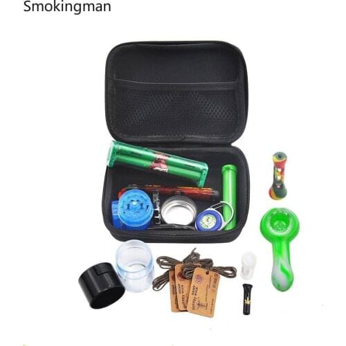Portable 12-piece set smoking set manual cigarette grinding device storage tank smoke accessories gadgets for men