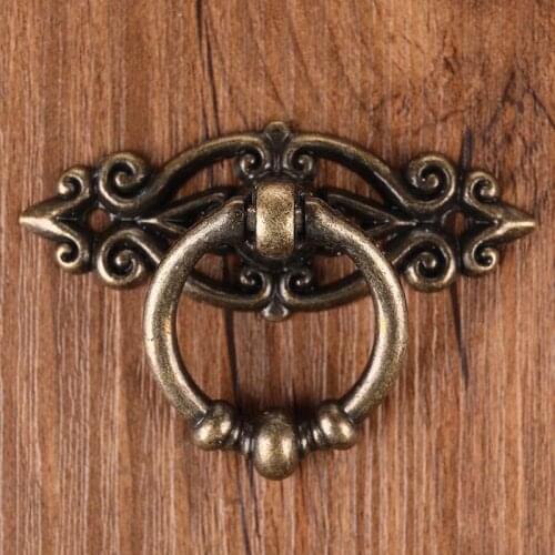Furniture Knobs Hardware Cupboard Antique Pull Handles Bronze Tone + Screw Retro Zinc Alloy Kitchen Drawer Cabinet Door Handle