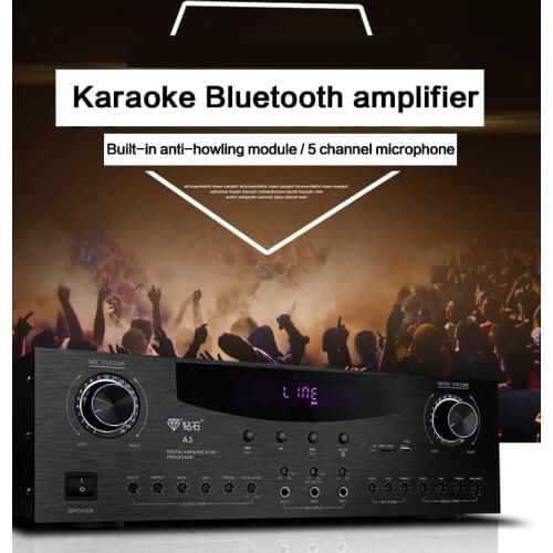 KYYSLB 350W*2 220V A3 KTV High Power Bluetooth Professional Card Package Amplifier Hifi Home Karaoke Performance Amplifier