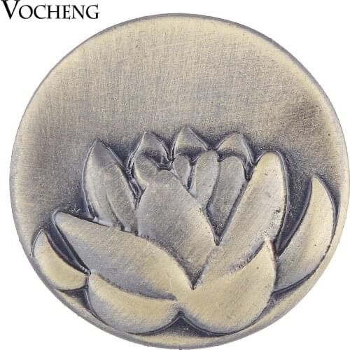 Vocheng Ginger Snap Antique Bronze Lotus Button Jewelry 18mm Vn-1750