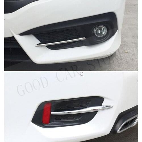 Fit for honda the 10th civic car styling fog light frame cover chrome abs material car accessories decorative decor for civic