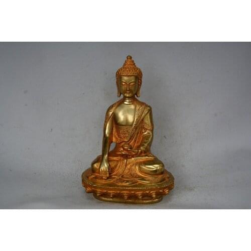 Rare Old Tibet copper gilt Medicine Buddha Statue/ Sculpture, good carving,Best collection&adornment,Free shipping