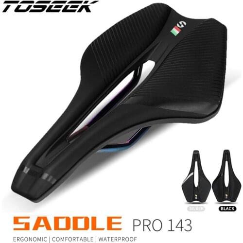 TOSEEK PRO143 Italy Racing Bicycle Saddle Training Grade Man Road Tt TimeTrial Triathlon Bike lightweight Cushion Seat
