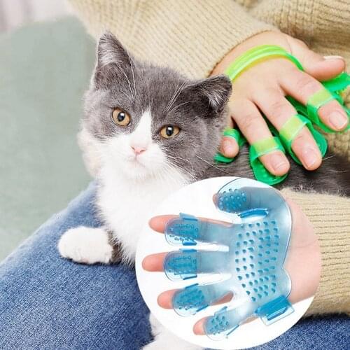 2020 New Pet Brush Cat Grooming Comb Solid Puppy Hair Deshedding Brush Dog Comb For Cats Bath Clean Massage Hair Remover Brush