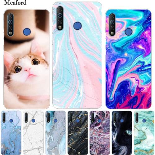 Silicone Case For TECNO Camon 12 Air Case Marble Cat Soft TPU Cover For TECNO Camon 12 Case Camon12 Phone Case For TECNO Spark 4