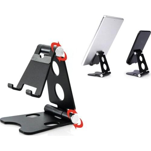 Dual Adjustment Mobile Phone Bracket Aluminum Mobile Phone Holder Folding Desktop Tablet Stand Phone Holder