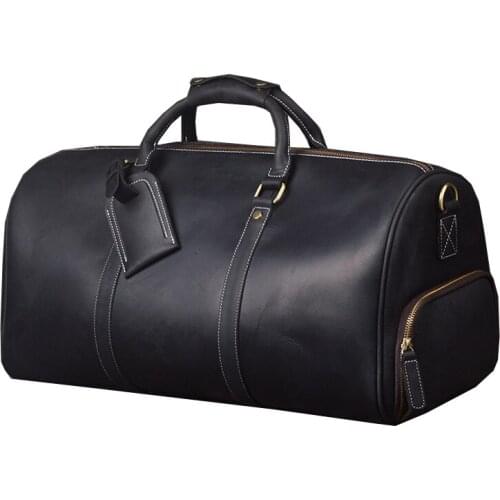 Genuine Leather Handbag Men Women Business Travel Bag Real Cow Leather Carry Hand Luggage Bags Casual Shoulder Bag Male Female