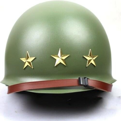 WWII WW2 Us Army M1 Officer 3 Star Lieutenant General Rank Steel Helmet WORLD WAR II SOLDIER MILITARY WAR REENACTMENTS EQUIPMENT