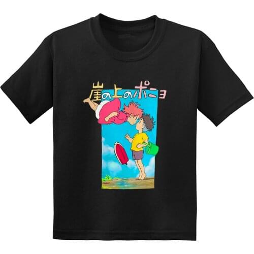 Miyazaki Studio Ghibli Ponyo Print Funny Kids T shirt Cartoon Children Clothes Toddler Baby Boys Girls Summer T-Shirts,GKT5413
