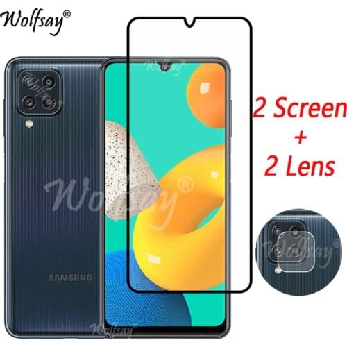 Full Cover Tempered Glass For Samsung Galaxy M32 Screen Protector For Samsung M32 Camera Glass For Samsung M32 Glass 6.4 inch