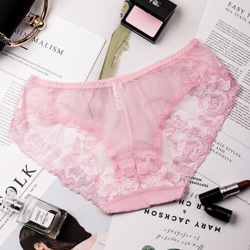 Wasteheart New Women Fashion Trim Lace Embroidery Women Panties Cotton Low Waist Women Underwear Lingerie Flower Briefs 3pcs