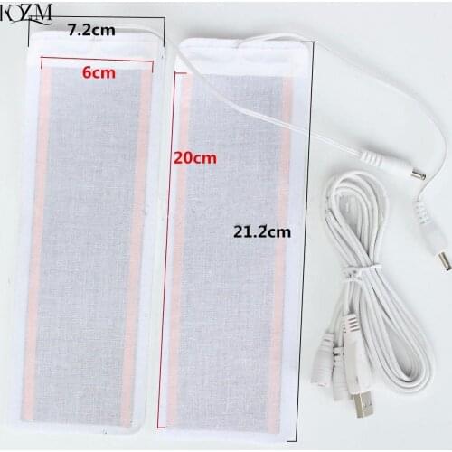 1 Pair 6*20CM 5V USB Electric Heating Element Film Heater Pads Warm Feet Knee Warmers Heat USB plug cable