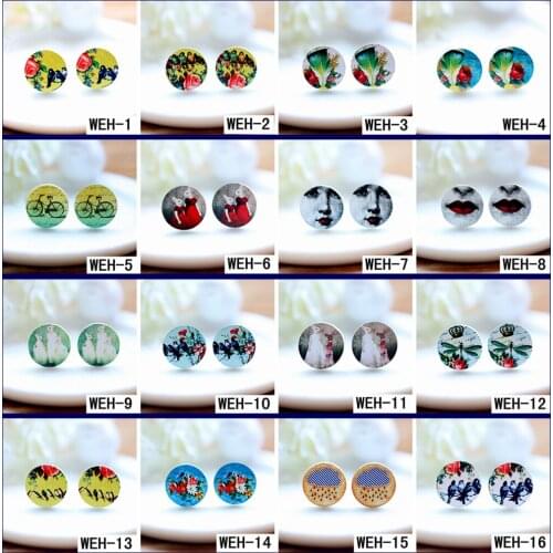 20PCS 16mm Round High Quality Photo Wood Laser Cut Cabochon to make Rings, Earrings,Bobby pin,Necklaces, Bracelets-(WEH-1-16)