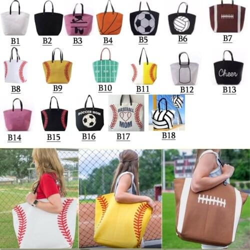 2019 Softball, baseball, football, soccer, basketball,Sports totes 18 color B1 TO B17