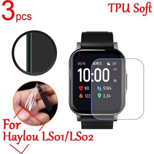 3pcs/lot Ultra Clear Soft LCD Full Cover Screen Protectors For Haylou Smart Watch 1/2 LS01 LS02 Sports Smart Watch Band Film