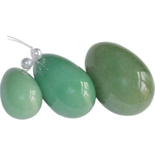 3Pcs In 1 Set Jade Eggs For Kegel Muscles Exercises Strengthen Pelvic Floor Muscles Ben Wa Ball Yoni Egg For Promotion Green