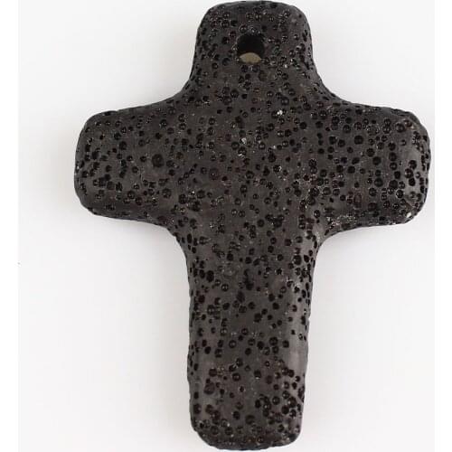 5 pieces/lot) 65x49mm New Lava Gem stone Cross Shape Pendant Beads Multi-color for you choose