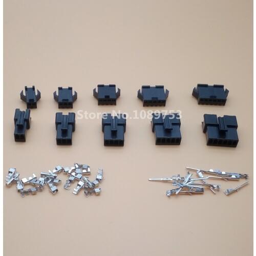 50sets SM 2/3/4/5/6Pin 2.54 Female and Male JST 2.54MM SM2.54 Ternimal Connector