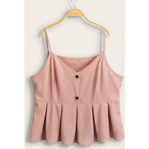 Spaghetti Strap Blouse Ruffles Summer Sexy Women Tops Solid XL To 4XL Plus Size Shirt for Female Casual Outerwear