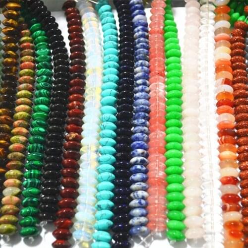 New 2018 the most popular multi-color abacus Beads Natural Stone Flat Ring Beads DIY Jewelry Accessories12*6mm 32Pcs