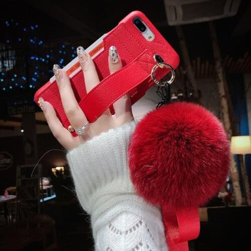 Luxurious Portable with Fox Hairball Phone Case For IPhone 11 Pro Max XR XS X XS Max Cortex Phone Cover For IPhone 7 8 6s Plus