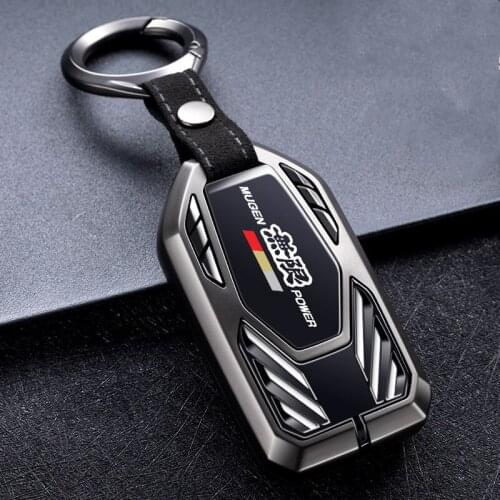 Engine Concept Key Case Cover for Honda Civic Accord Odyssey CR-V HRV Fit City JDM carbon fiber metal key Shell Mugen design