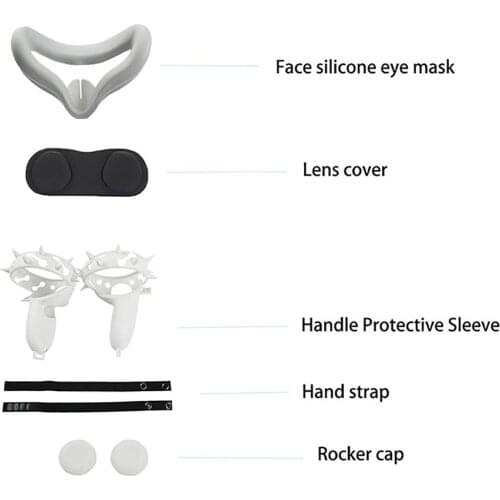 Face Mask Cover VR Handle Protective Sleeve Q Lens Cover Rocker Cap for Oculus Quest 2 VR Accessories