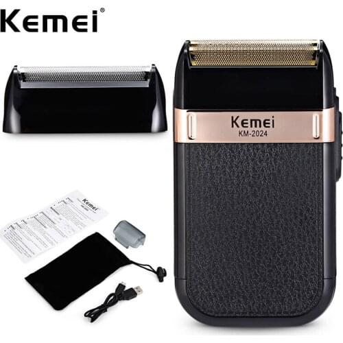 Kemei Electric Shaver Twin Blade Waterproof Reciprocating Cordless Razor USB Rechargeable Shaving Machine Barber Trimmer for men