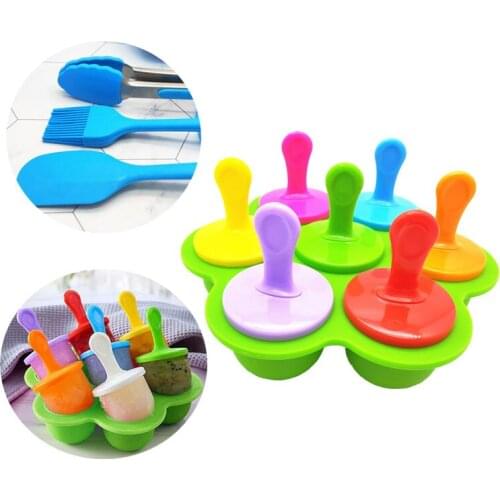 7-cavity DIY Ice Cream Mould Portable Food Grade Popsicle Mould Ice Cream Ice Pops Mold Fruit Shake Accessories