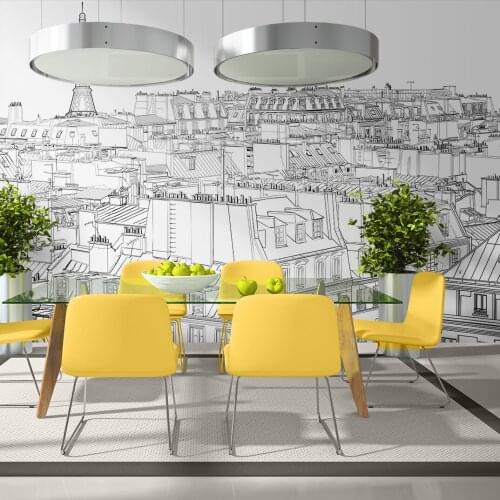 Wall Mural XXL-a sketchbook Parisian-550x270 cm