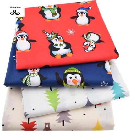 QUANFANG Twill Cotton Fabric For Patchwork Cartoon Tissue Cloth Of Handmade DIY Quilting Sewing Baby&Sheets Material Half meter