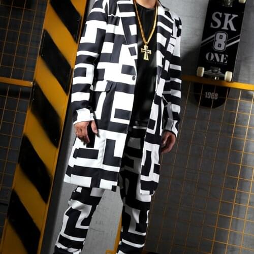 Cool Host Stage Costume Hip Hop Costume For Men Jazz Costume Nightclub Suit Street Dance Wear Street Oufits Dance Wear VDB1913